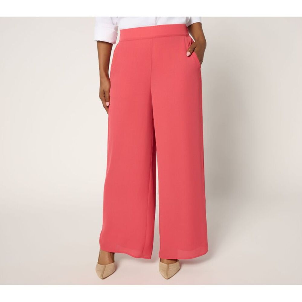 BEAUTIFUL by Lawrence Zarian Women's Pants Sz M Pull-on Ankle Pant Pink